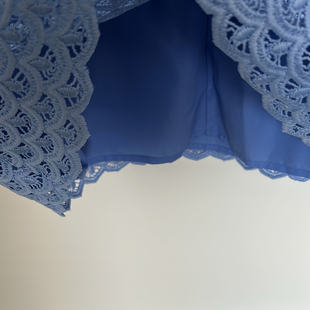 Loft Outlet‎ Light Blue Scalloped Lace Shift Dress - Size 6 - Picture 5 of 6